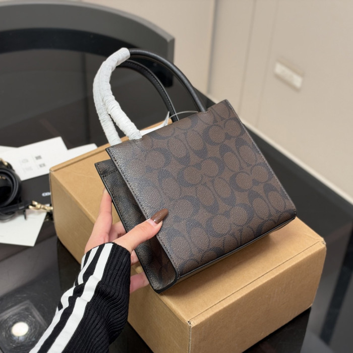 Women Vintage Canvas Tote Bag Shoulder Bag Shopper Shopping Bag Top Handle Handbags  18×17cm