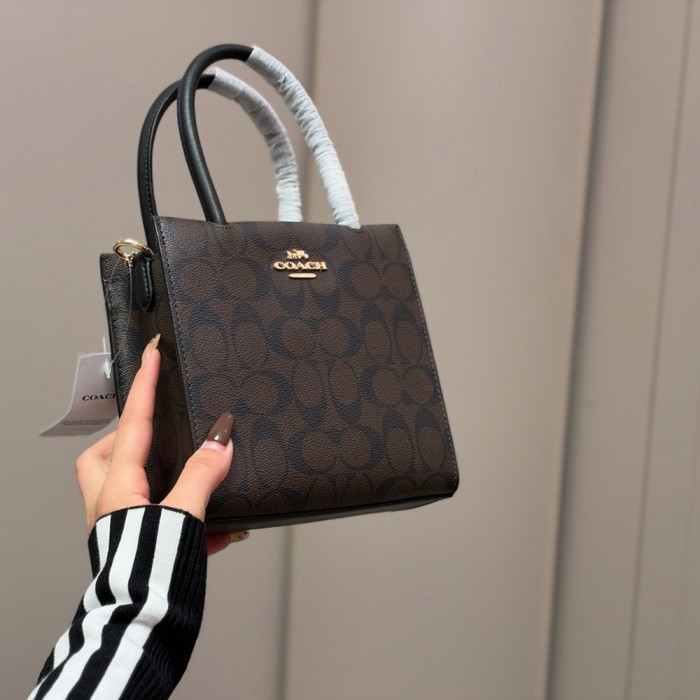 Women Vintage Canvas Tote Bag Shoulder Bag Shopper Shopping Bag Top Handle Handbags  18×17cm