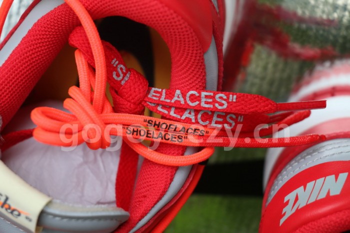 Authentic OFF-WHITE x Nike Dunk Low Red Grey