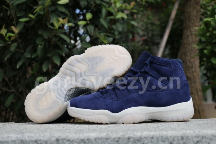 Authentic Air Jordan XI Navy Blue Suede