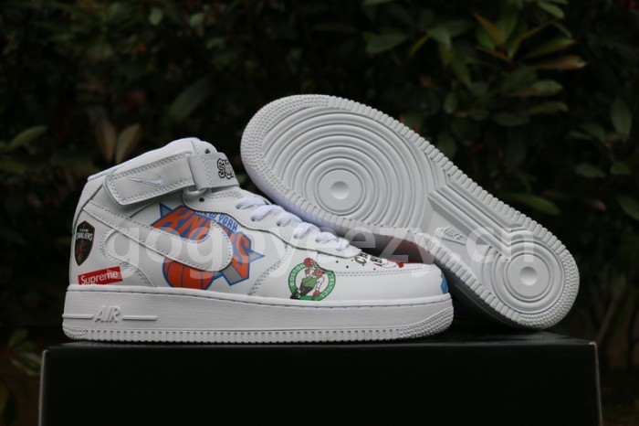 Authentic Supreme x NBA x Nike Air Force 1 Mid White