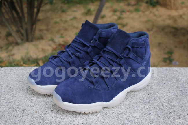 Authentic Air Jordan XI Navy Blue Suede