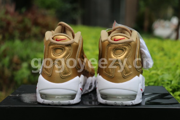 Authentic Supreme x Nike Air More Uptempo Gold