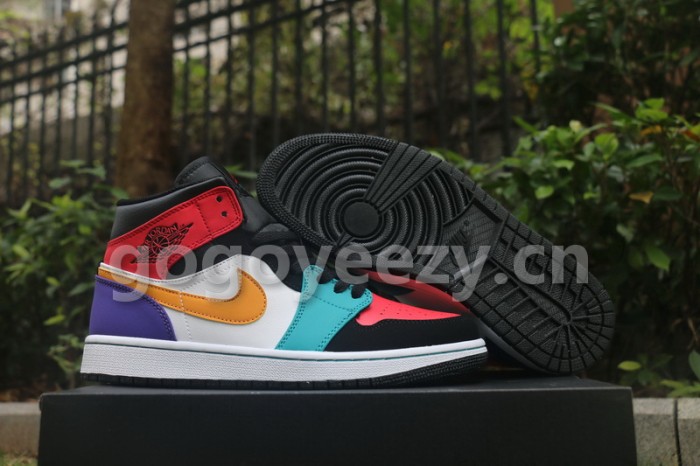 Authentic Air Jordan 1 Mid  Multicolor 