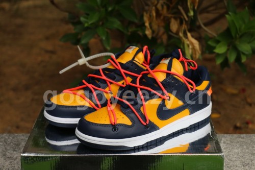 Authentic OFF-WHITE x Nike Dunk Low “University Gold”