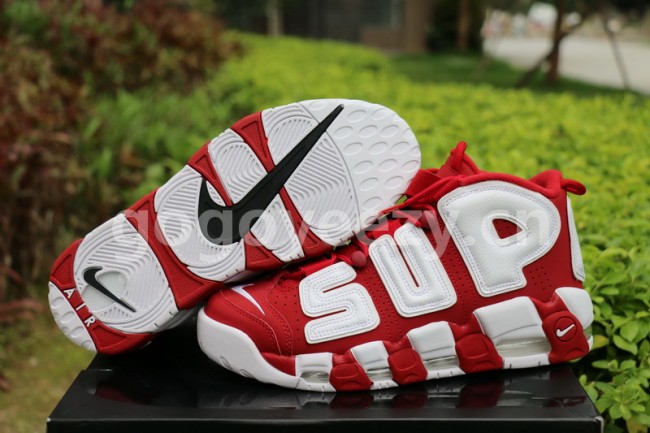 Authentic Supreme x Nike Air More Uptempo Red