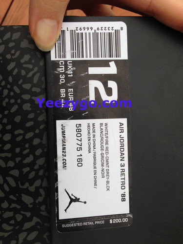 Authentic Air Jordan 3'88 “White Cement”