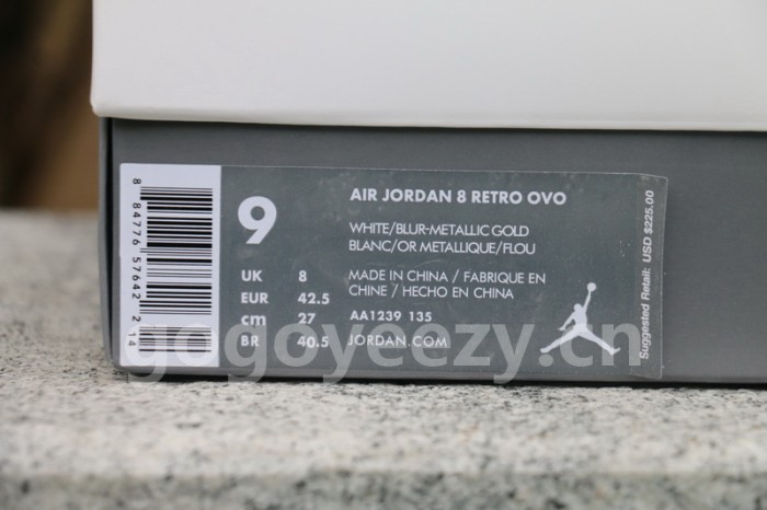 Authentic Air Jordan 8 OVO White