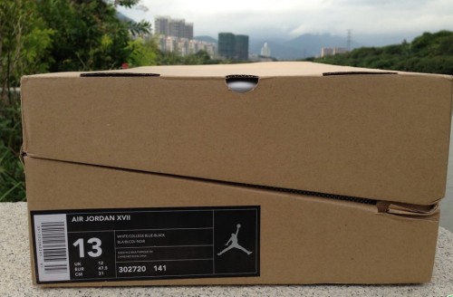 Authentic Air Jordan 17  White/College Blue