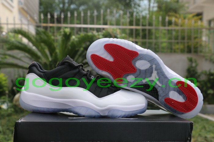 Authentic Air Jordan 11 Low White/Black-True Red