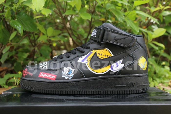 Authentic Supreme x NBA x Nike Air Force 1 Mid Black