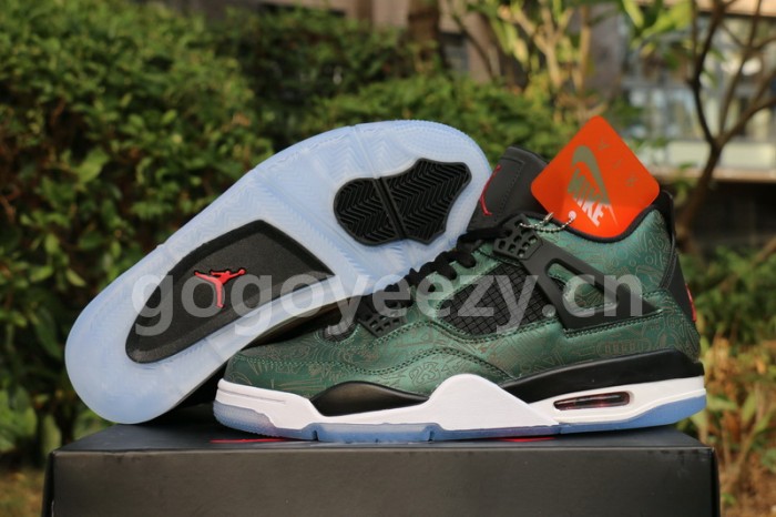 Authentic Air Jordan 4 Green Laser