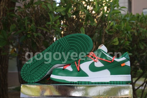 Authentic OFF-WHITE x Nike Dunk Low Green GS