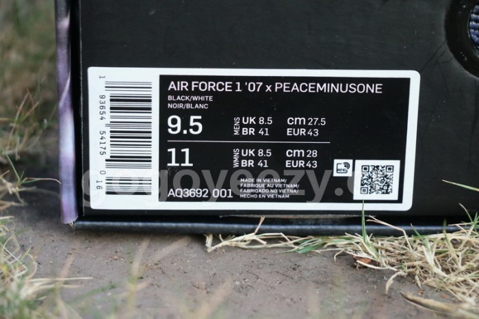 Authentic PEACEMINUSONE x Nike Air Force 1“Para-noise”