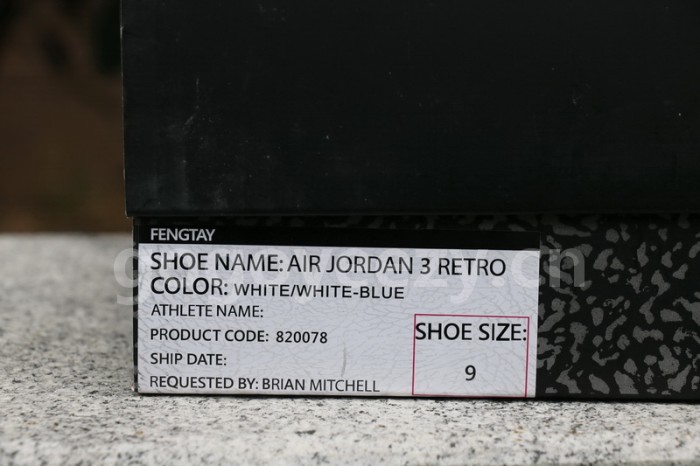 Authentic Air Jordan 3 UNC PE