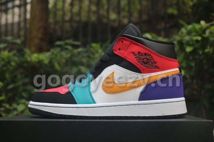 Authentic Air Jordan 1 Mid  Multicolor 