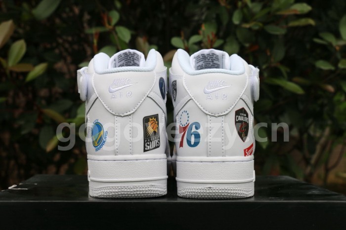 Authentic Supreme x NBA x Nike Air Force 1 Mid White