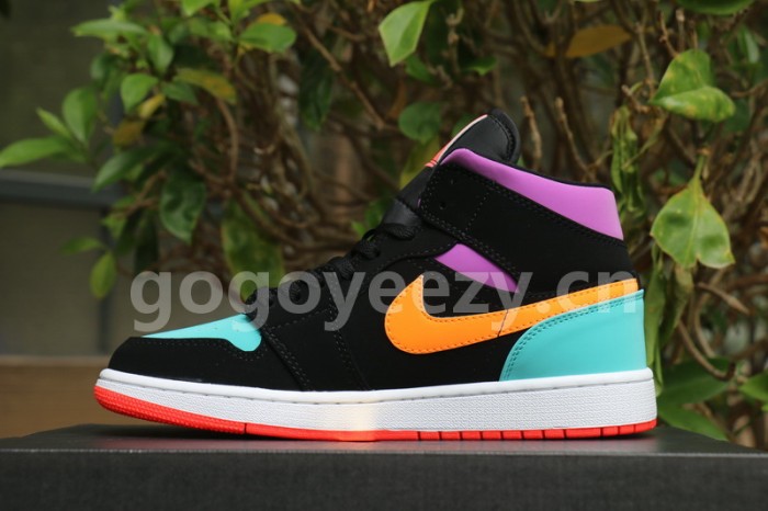 Authentic Air Jordan 1 Mid Black Total Orange