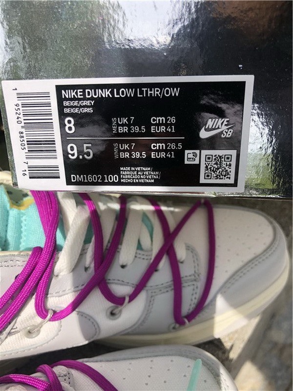 Authentic Off-White x Nike Dunk Low Beige Grey