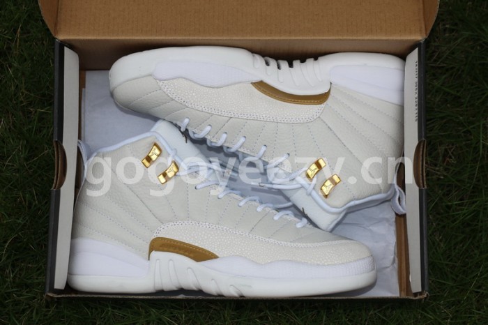 Authentic Air Jordan 12 GS OVO White
