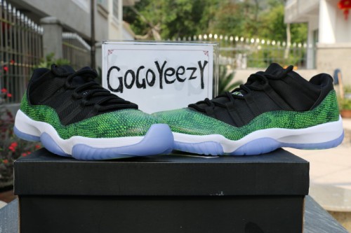 Authentic Air Jordan 11 Low “Green Snakeskin”Shoes