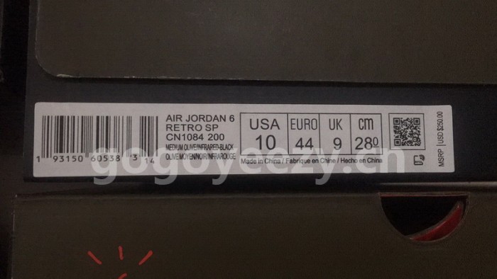 Authentic Travis Scott x Air Jordan 6