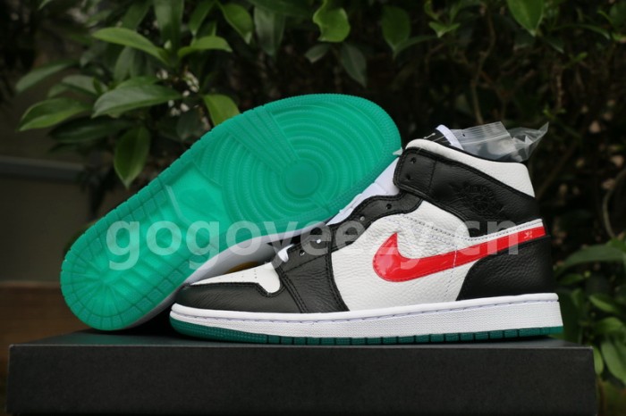 Authentic Air Jordan 1 Mid  Black/University Red GS