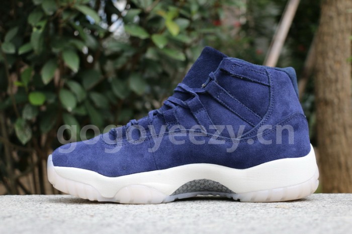 Authentic Air Jordan XI Navy Blue Suede
