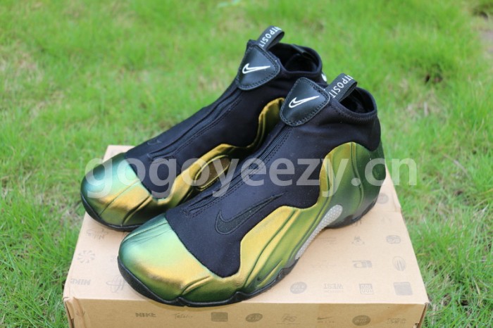 Authentic Nike Air Flightposite Retro Metallic Gold