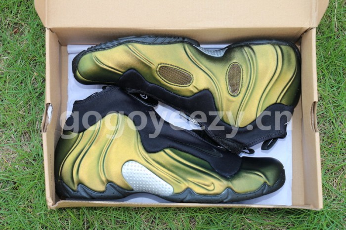 Authentic Nike Air Flightposite Retro Metallic Gold