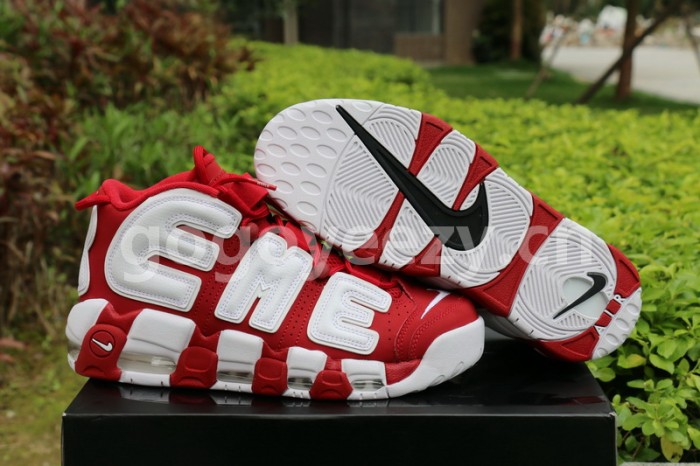Authentic Supreme x Nike Air More Uptempo Red