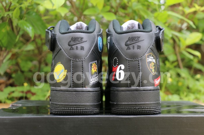 Authentic Supreme x NBA x Nike Air Force 1 Mid Black