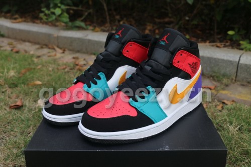 Authentic Air Jordan 1 Mid  Multicolor 
