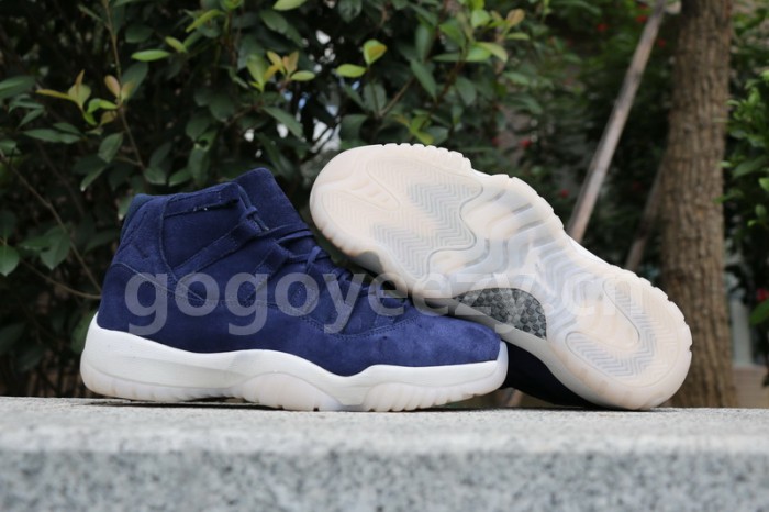 Authentic Air Jordan XI Navy Blue Suede