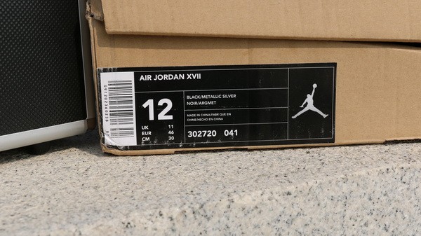 Authentic Air Jordan 17 Black/Metallic Silver