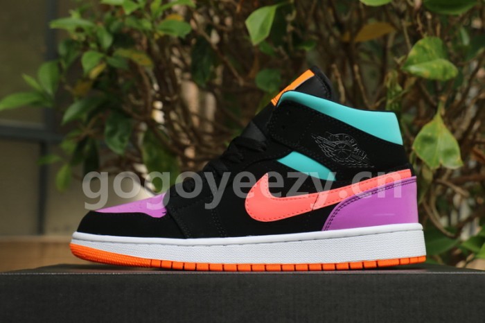 Authentic Air Jordan 1 Mid Black Total Orange