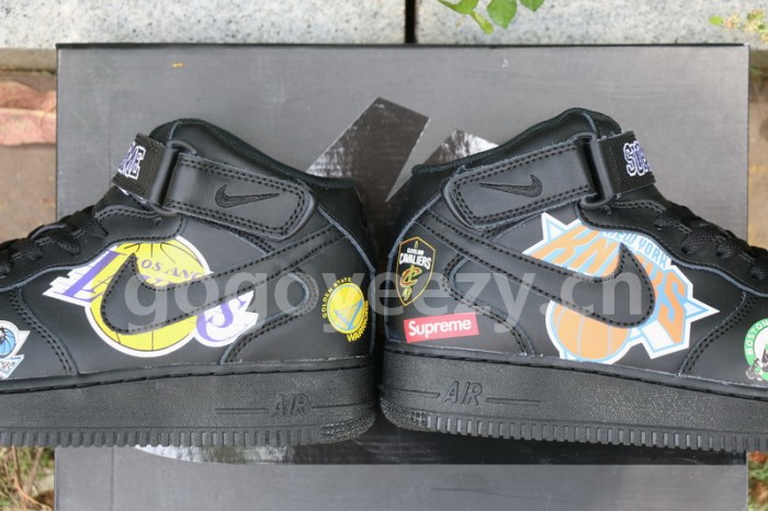 Authentic Supreme x NBA x Nike Air Force 1 Mid Black