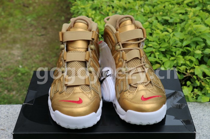 Authentic Supreme x Nike Air More Uptempo Gold
