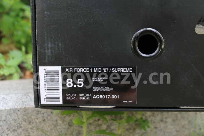 Authentic Supreme x NBA x Nike Air Force 1 Mid Black