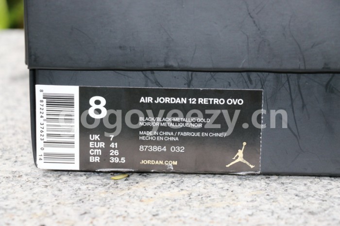 Authentic Air Jordan 12 OVO Black