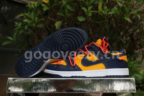 Authentic OFF-WHITE x Nike Dunk Low “University Gold” GS