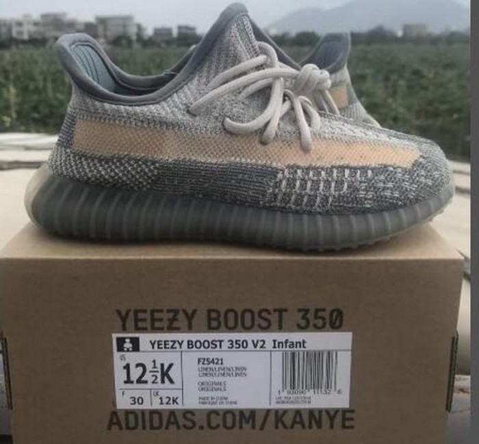 Authentic Yeezy Boost 350 V2 Ash Blue Kids Shoes