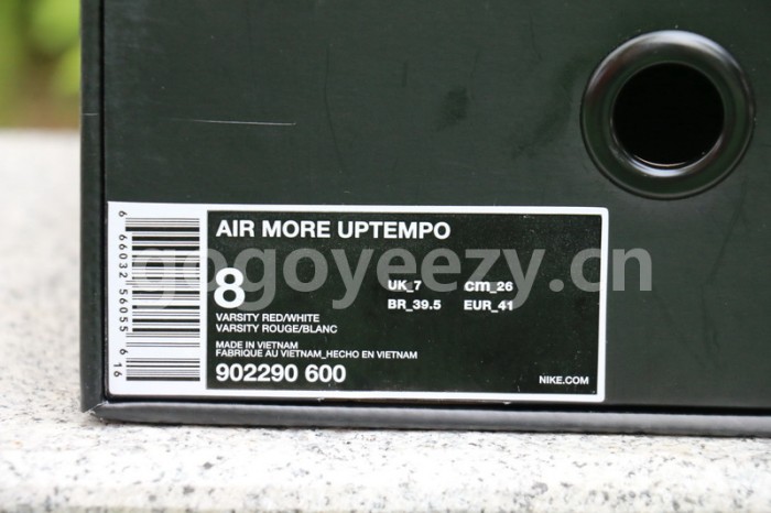 Authentic Supreme x Nike Air More Uptempo Red