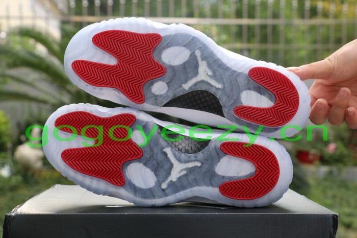 Authentic Air Jordan 11 Low White/Black-True Red