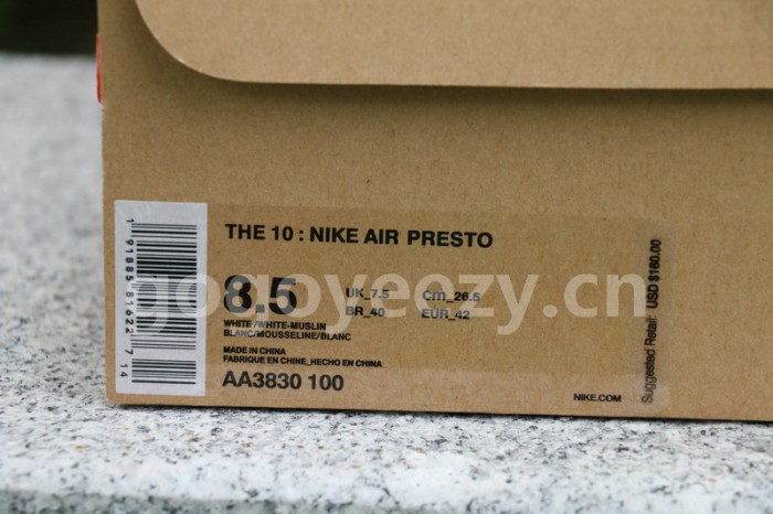 Authentic OFF-WHITE x Nike Air Presto White Men