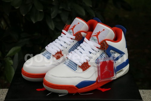 Authentic Air Jordan 4 White Blue