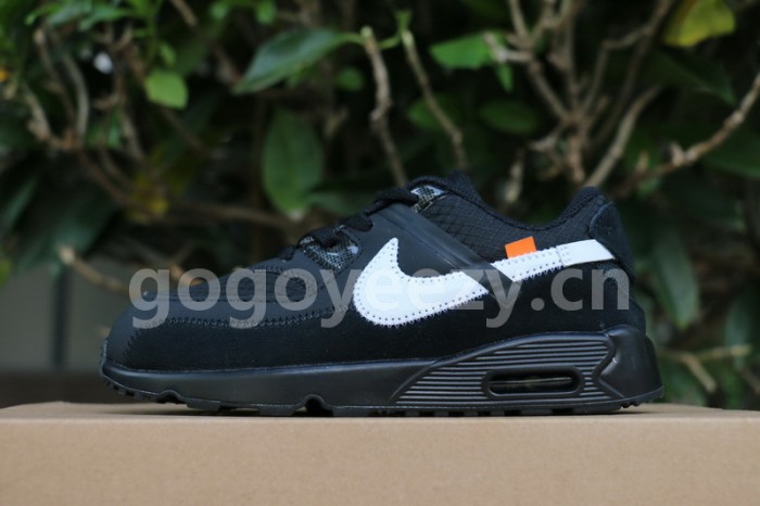 Authentic OFF-WHITE x Nike Air Max 90 Black kids shoes