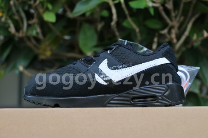 Authentic OFF-WHITE x Nike Air Max 90 Black kids shoes