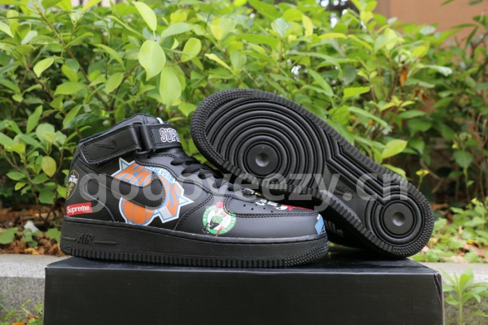 Authentic Supreme x NBA x Nike Air Force 1 Mid Black