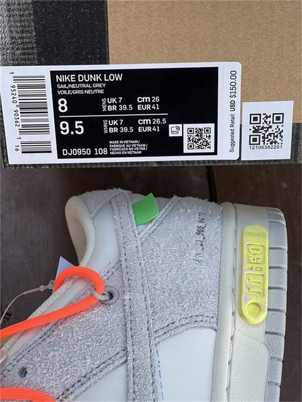 Authentic OFF-WHITE x Nike Dunk Low “The 50”  DJ0950 108